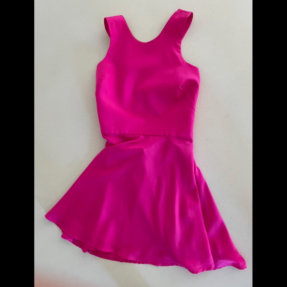 Vibrant pink Naven Dress with twisted cross back